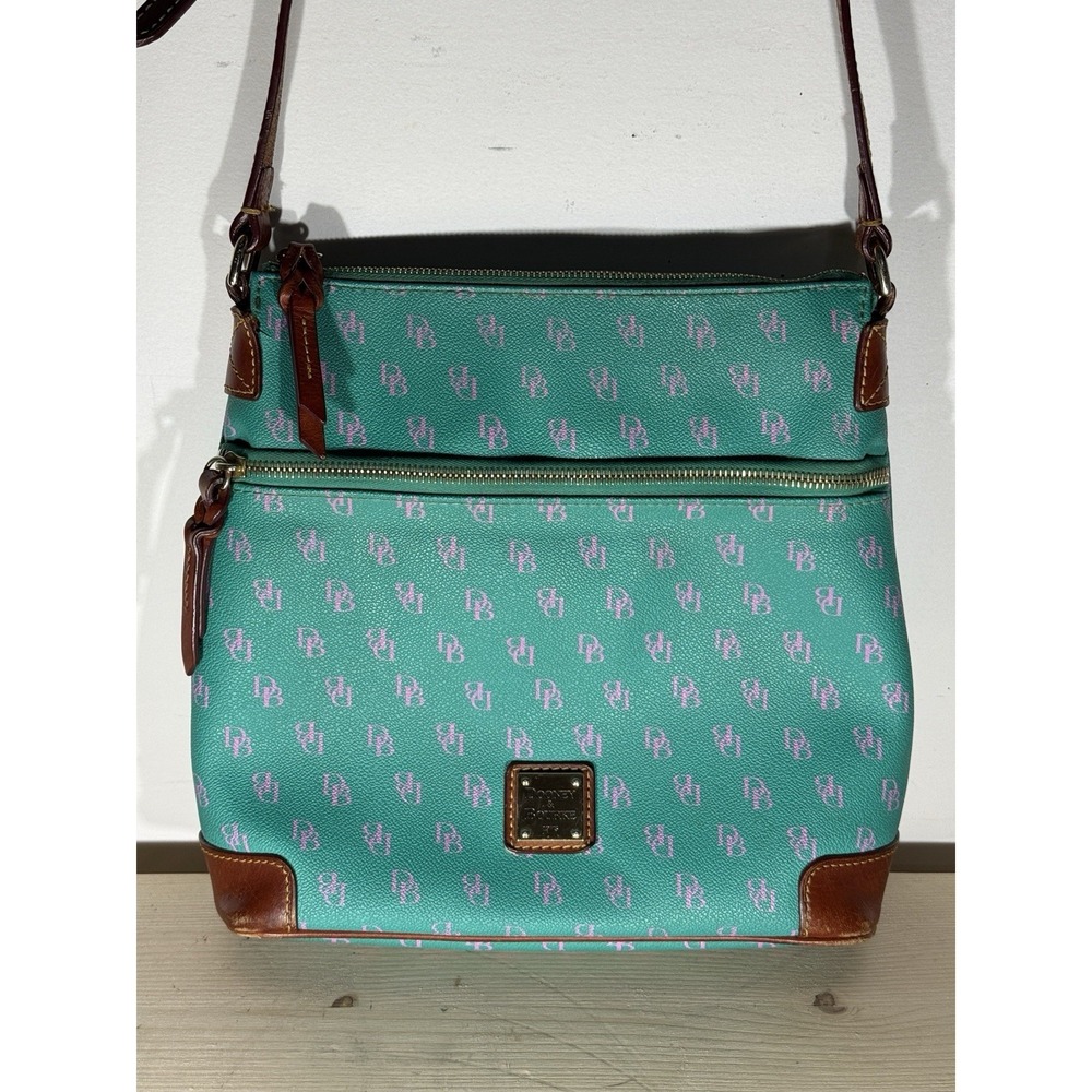 New Dooney & Bourke Gretta x Spearmint / Lavender Cross Body Leather Handbag